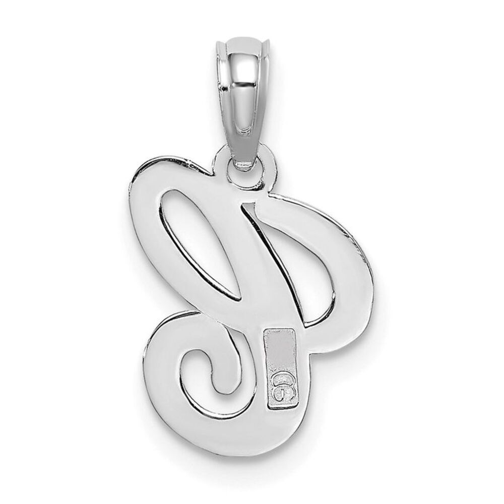 10k White Gold Polished C Script Initial Charm - image 4